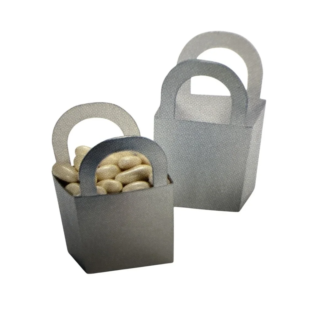 24 Silver Wedding Favor Boxes Gift Candy Baskets Paper Box‎ 3